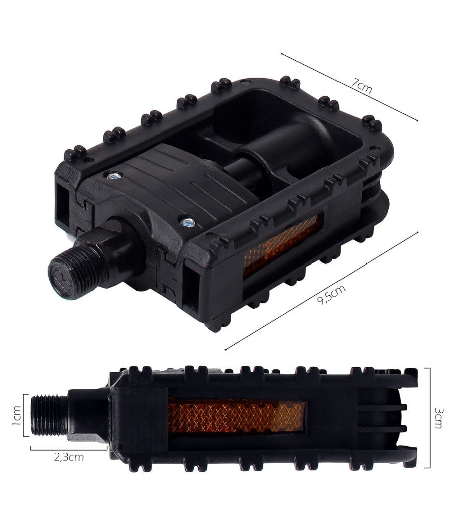 Coppia Di Pedali Bicicletta Con Riflettori Laterali Attacco Universale Xc-2513         