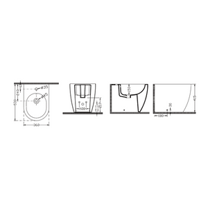 Coppia Di Sanitari Karag Da Terra Filo Muro Senza Brida Bianco Lucido "New Line"