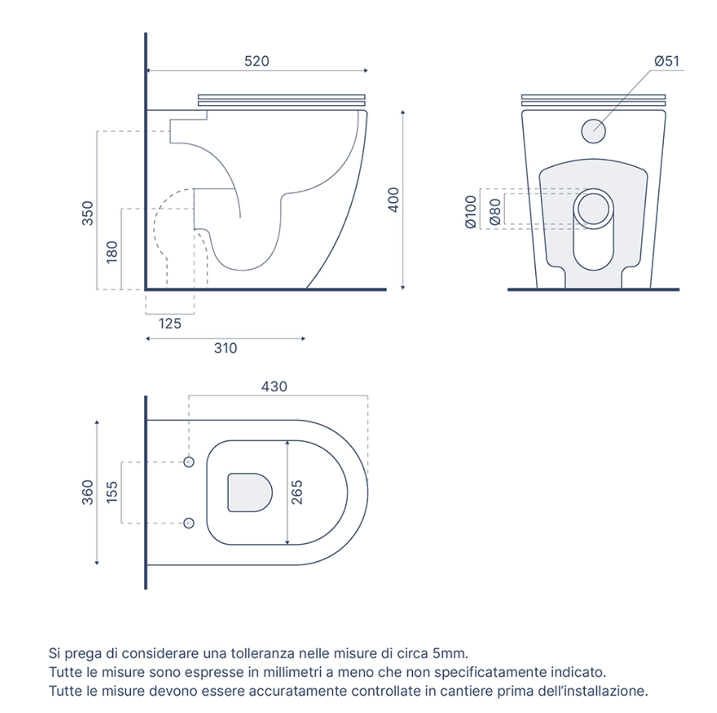Coppia di sanitari filomuro ceramica grigio opaco vaso rimless copriwc soft-close e bidet ASIA SMALL Regos