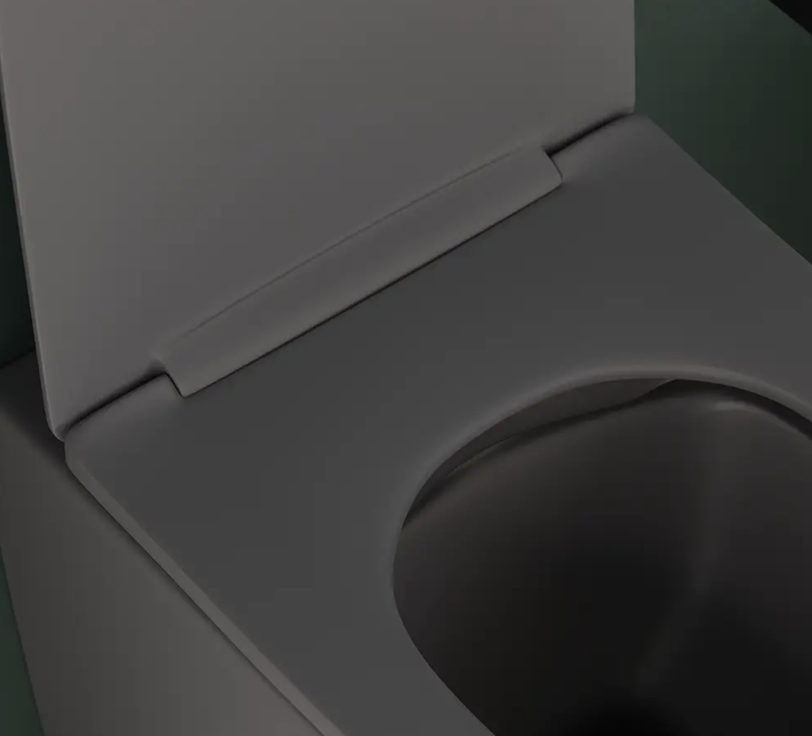 Coppia di sanitari filomuro ceramica grigio opaco vaso rimless copriwc soft-close e bidet ASIA SMALL Regos