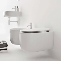 Coppia Di Sanitari Kerasan Sospesi Senza Brida Bianco Lucido "Nolita"