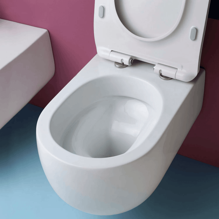 Coppia Di Sanitari Kerasan Sospesi Senza Brida Bianco Opaco "Flo 54"