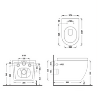 Coppia Di Sanitari Sospesi Senza Brida Bianco Lucido "T-Slim"