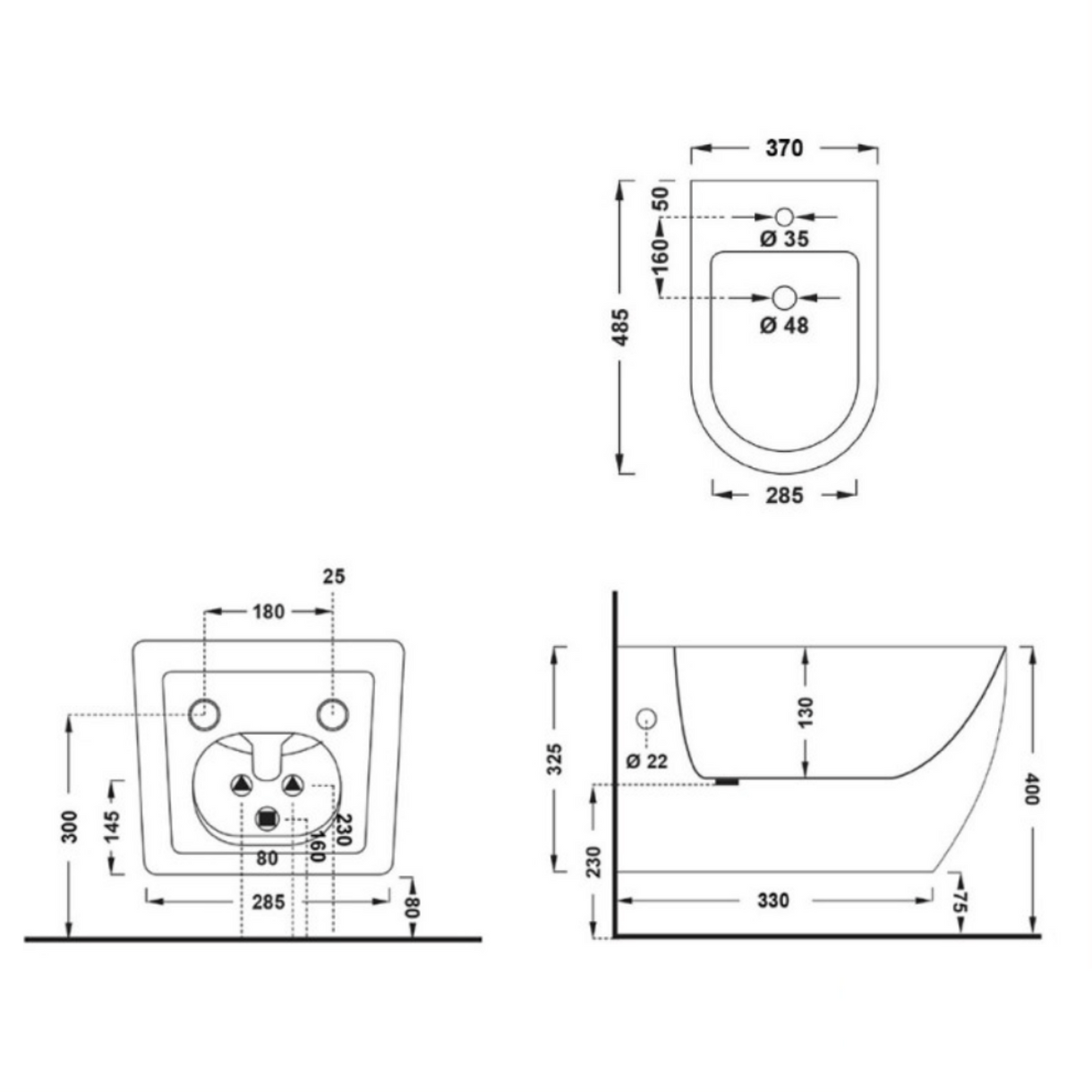 Coppia Di Sanitari Sospesi Senza Brida Bianco Lucido "T-Slim"