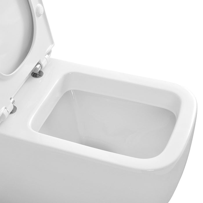 Coppia di Sanitari sospesi Metropolitan in ceramica con Water, Bidet e Copriwater slim
