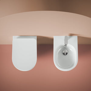 Coppia Di Sanitari The ArtCeram Sospesi Senza Brida Bianco Lucido "File 2.0"