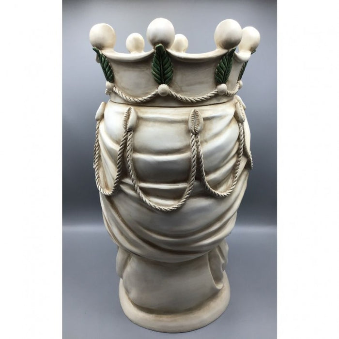 Coppia di Vasi Teste di Moro in Resina, altezza 42 cm