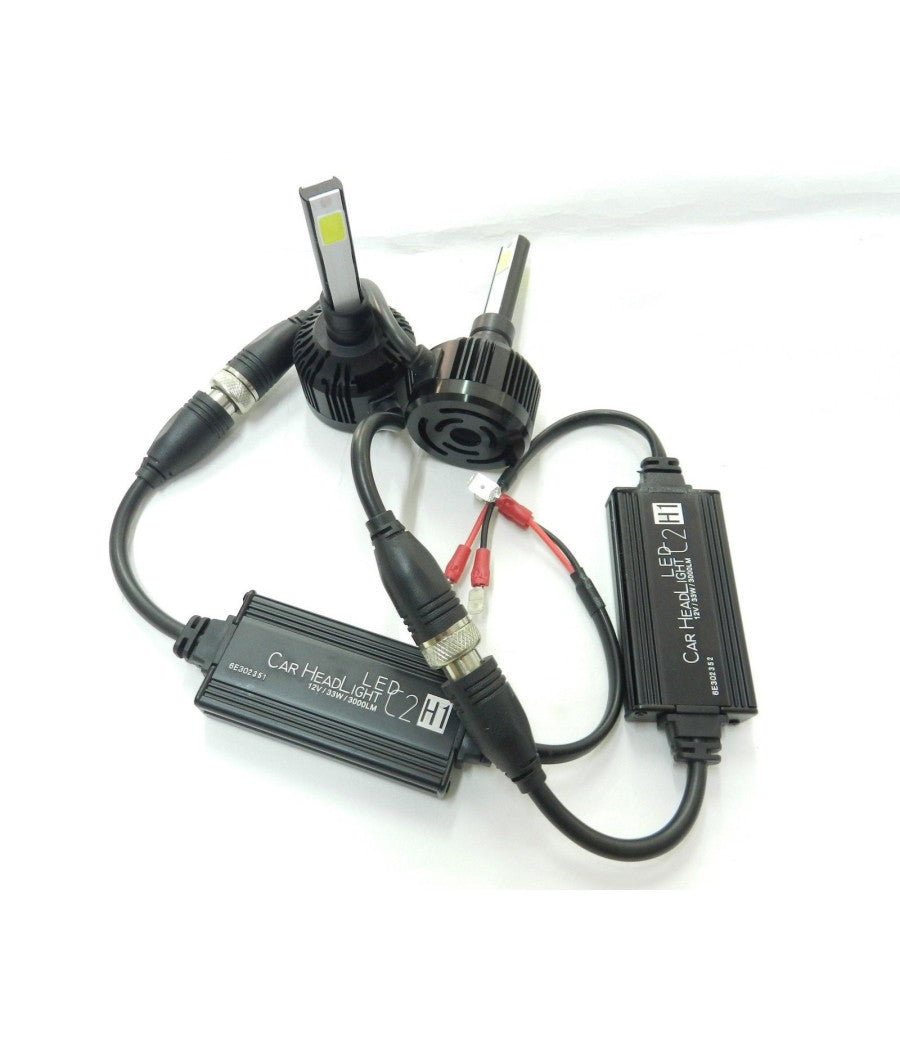 Coppia Fari Ricambio Lampade Auto 2 Led 6s H1 Alta Luminosita' Bianco Freddo 30w         