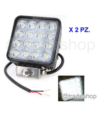 Coppia Fari Supplementari Profondità  Auto Fuoristrada Suv 16 Led 6000k Ip68         