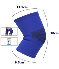 Coppia Ginocchiere Fascia Elastica Anallergica Lavabile Per Bambini Blu Tg. S         