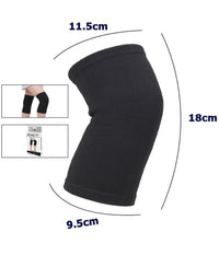 Coppia Ginocchiere Fascia Elastica Anallergica Lavabile Per Bambini Nero Tg. S         