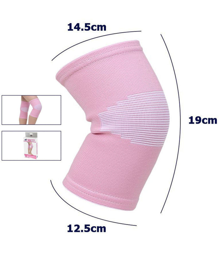 Coppia Ginocchiere Fascia Elastica Anallergica Lavabile Per Bambini Rosa Tg. M         