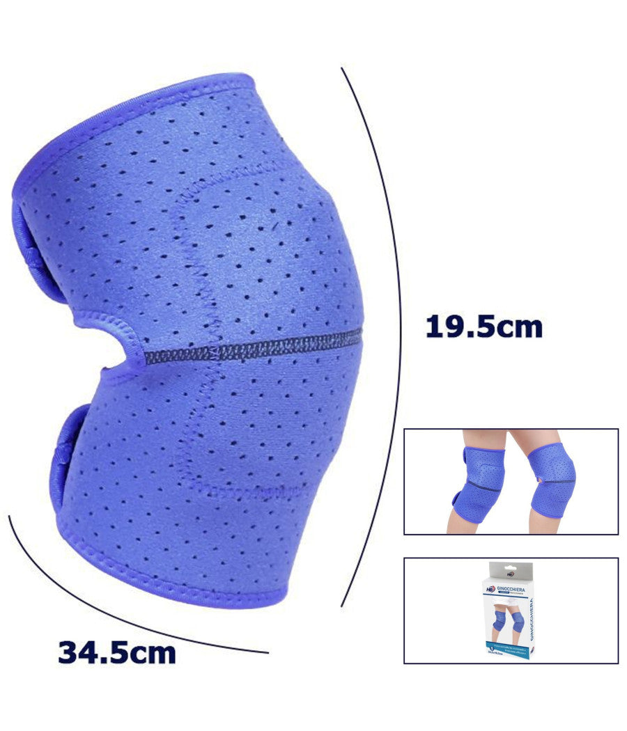 Coppia Ginocchiere Fascia Tutore Anallergica Lavabile Per Bambini Colore Blu S         