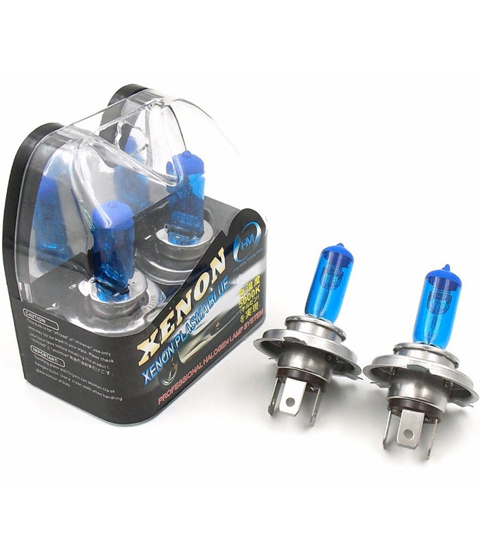 Coppia Lampada Lampadina Lampadine H4 Alogena 12v 55 W Luce Bianca Hid Xenon         