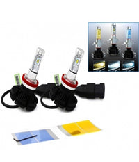 Coppia Lampada Led Faro X3 Headlight H1 50w Bulbi Ricambio Luce 3 Film Colori         