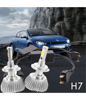 Coppia Lampade A Led Cree Full H7 Per Auto 2800 Lumen 6000k Digitale 12v 24v 30w         