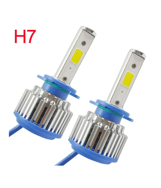 Coppia Lampade Fari Ricambio Auto H7 Led 3200 Lumen 6000k 12v 40w Con Ventola         