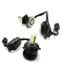 Coppia Lampade Fari Ricambio Per Auto 4 Led 8s H4 Alta Luminosita' Bianco Freddo         