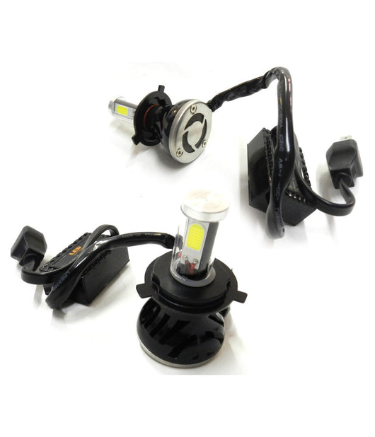 Coppia Lampade Fari Ricambio Per Auto 4 Led 8s H4 Alta Luminosita' Bianco Freddo         