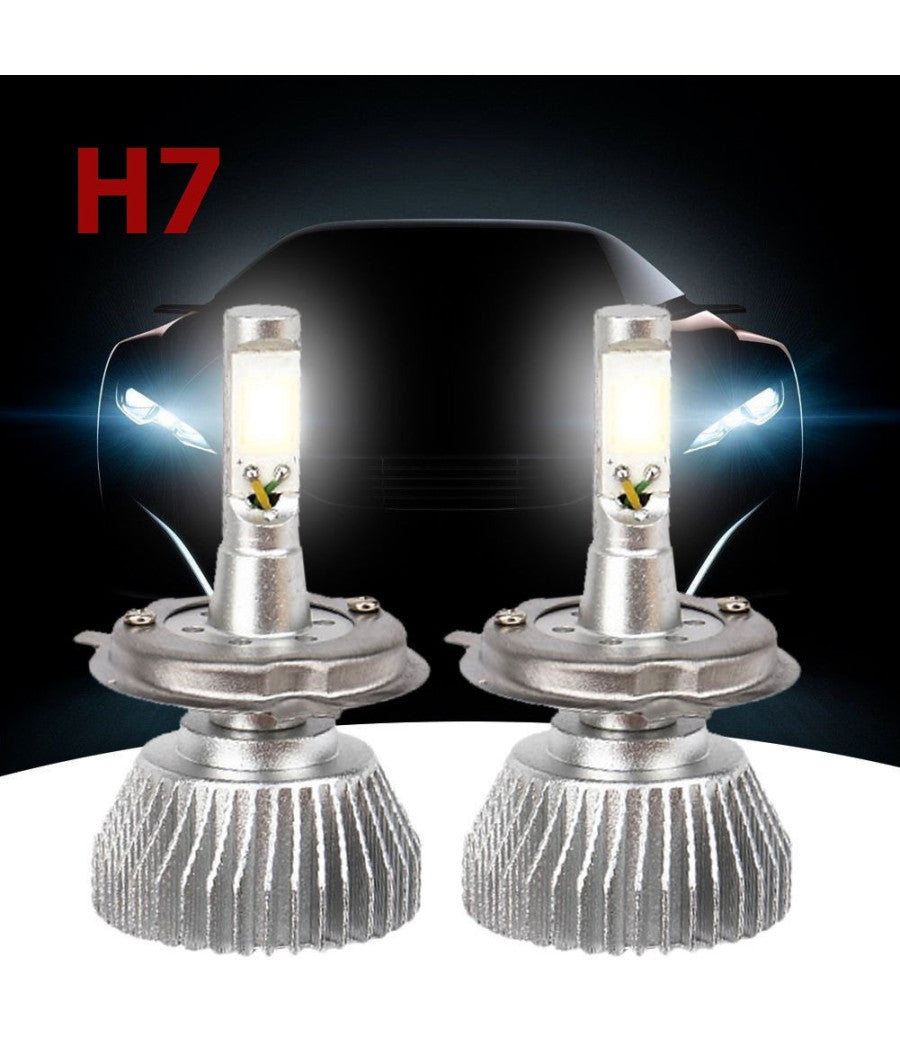Coppia Lampade Fari Ricambio Per Auto Led H7 32w Alta Luminosita' Bianco Freddo         