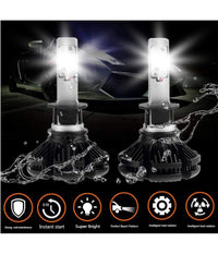 Coppia Lampade Led Auto Fari H1 X3 Kit Lampadine 50w 6000 Lumen Ip67         