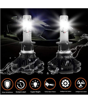 Coppia Lampade Led Auto Fari H1 X3 Kit Lampadine 50w 6000 Lumen Ip67         