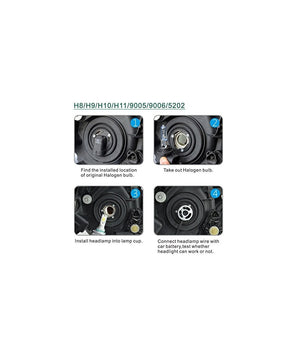 Coppia Lampade Led Auto Fari H11 Moto Kit Lampadine 36w Luce Bianca 6000k 3800lm         