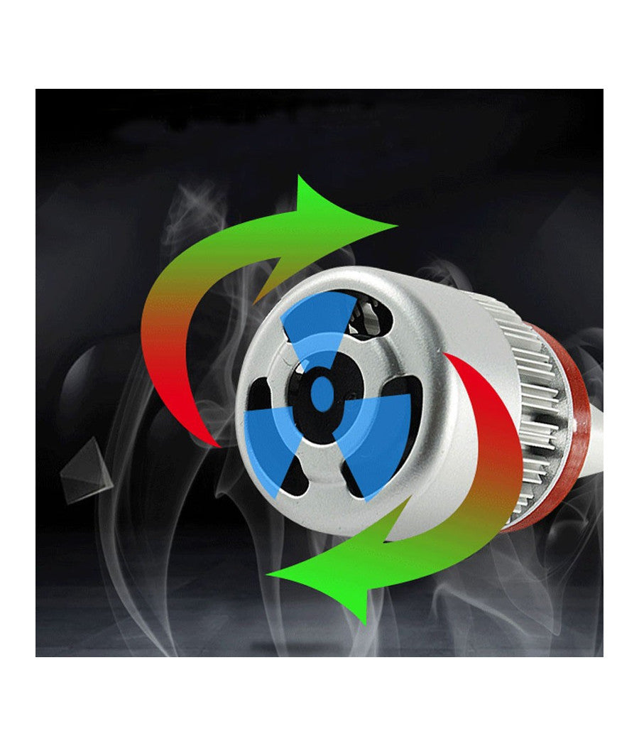 Coppia Lampade Led Auto Fari H11 Moto Kit Lampadine 36w Luce Bianca 6000k 3800lm         