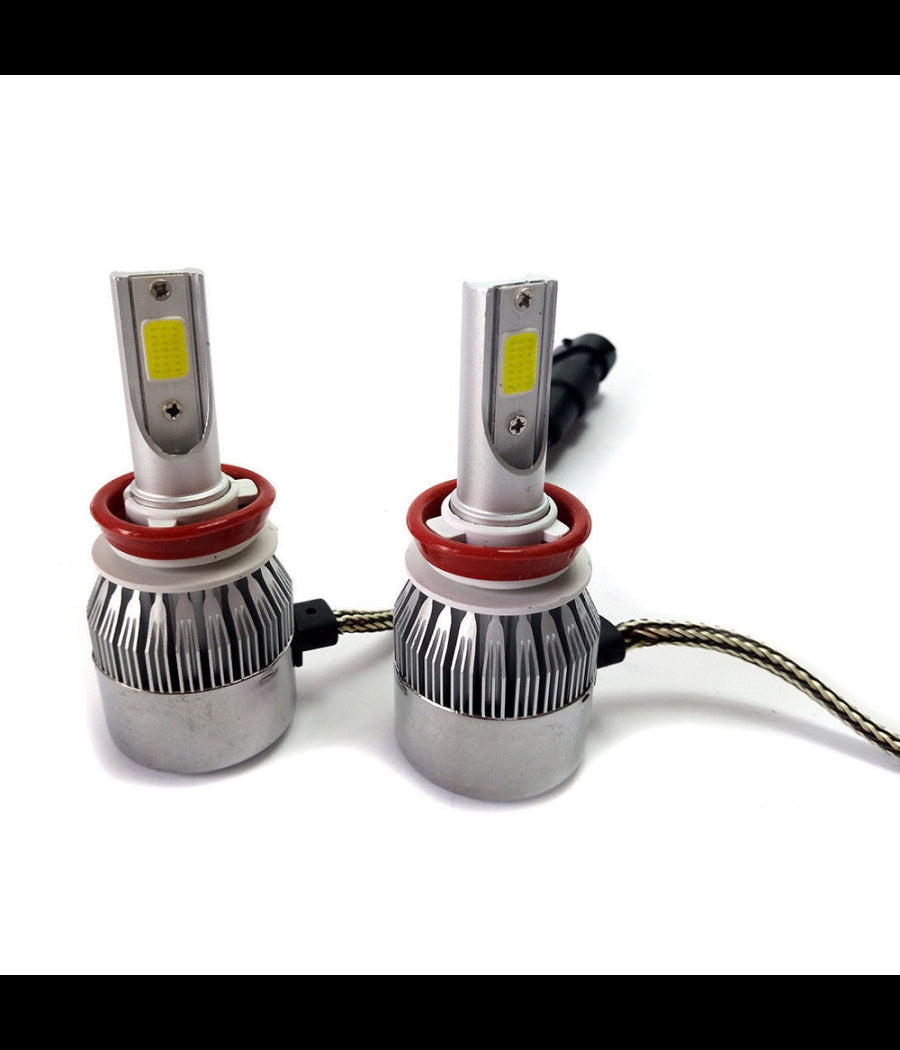 Coppia Lampade Led Auto Fari H11 Moto Kit Lampadine 36w Luce Bianca 6000k 3800lm         