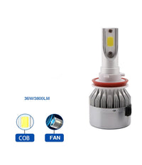 Coppia Lampade Led Auto Fari H11 Moto Kit Lampadine 36w Luce Bianca 6000k 3800lm         