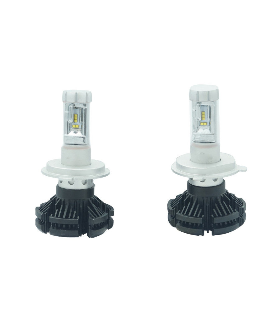 Coppia Lampade Led Auto Fari H4 X3 Kit Lampadine 50w 6000 Lumen Ip67         
