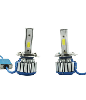 Coppia Lampade Ricambio Fari Auto Led H4 Led 3200 Lumen 6000k 12v 40w + Ventola         