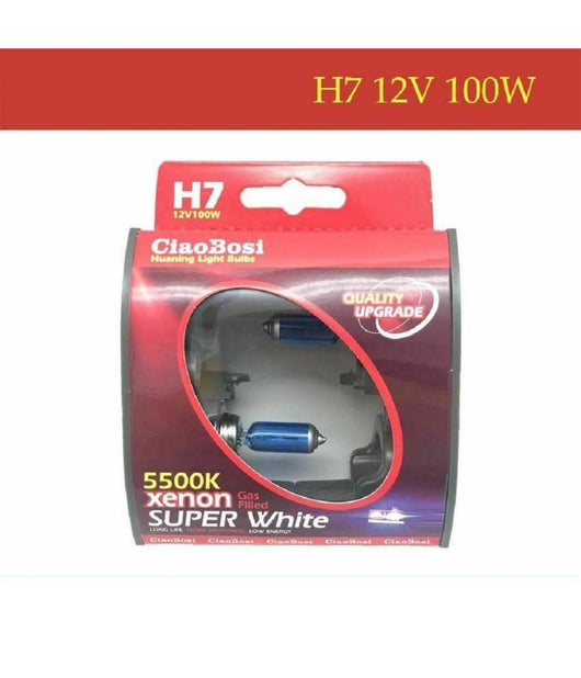 Coppia Lampadine Lampade Auto Moto Xenon H7 12v 100w 5500k C-6277         