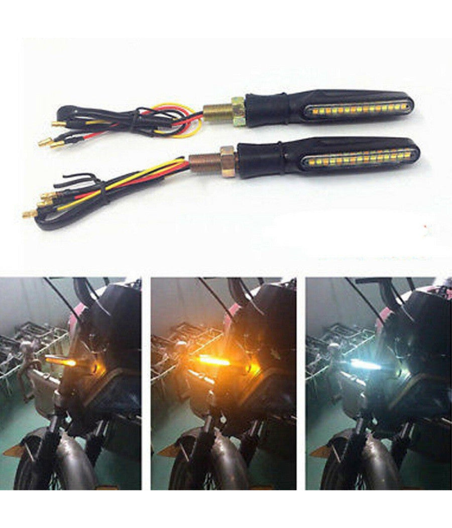 Coppia Led Cob 12v Moto Frecce Indicatore Segnale Freccia Luce Sequenziale Hd810         