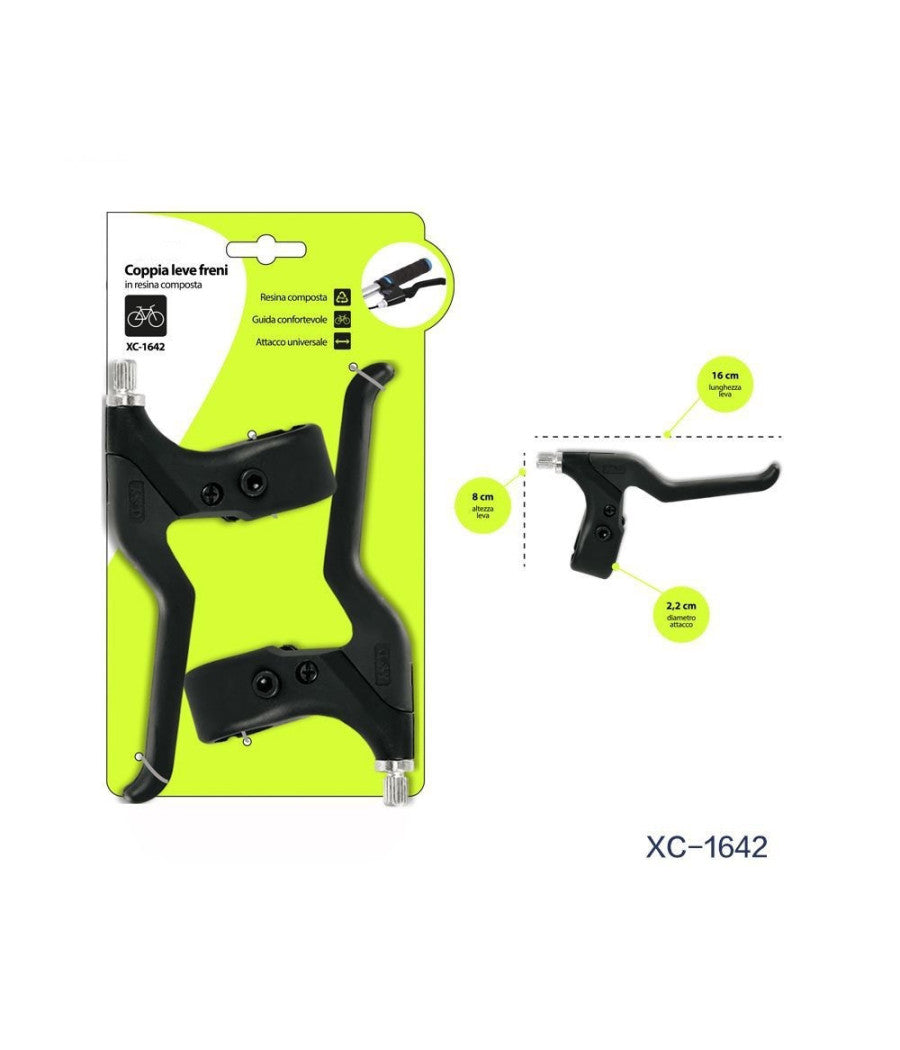 Coppia Leve Freni In Resina Composta Per Bicicletta Attacco Universale Xc-1642         