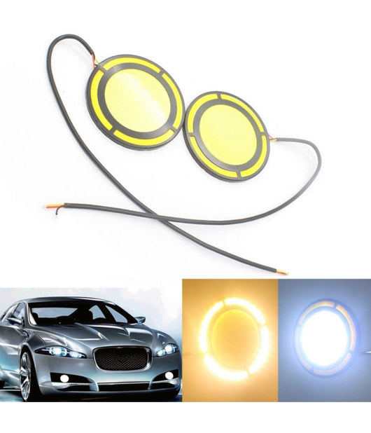 Coppia Luci Led Marcia Diurne Drl Lampade Auto Antinebbia Cob Bianco Freddo         