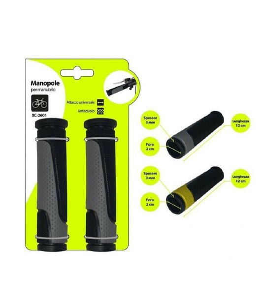 Coppia Manopole Per Manubrio Sterzo Bici Bicicletta Universale Bicolore Xc-2601         