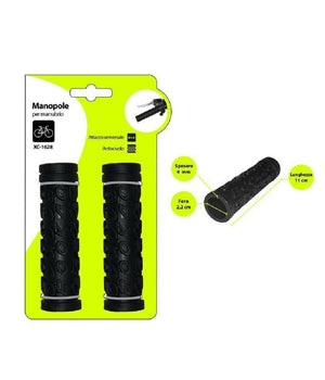 Coppia Manopole Per Manubrio Sterzo Bici Universale Lettere In Rilievo Xc-1628         