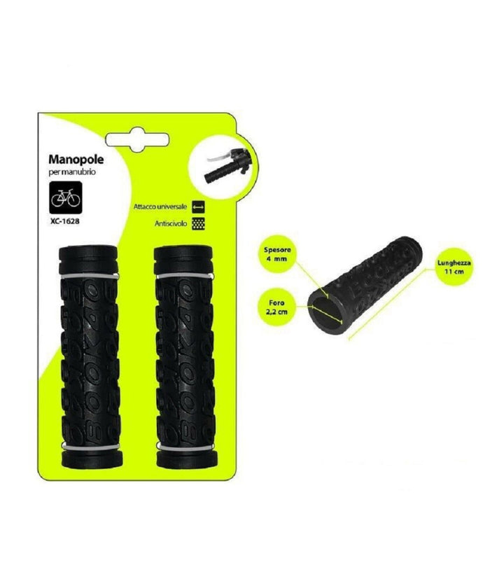 Coppia Manopole Per Manubrio Sterzo Bici Universale Lettere In Rilievo Xc-1628         