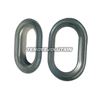 10 occhielli ovali in metallo aluzinc antiruggine per copertura di tettoie, pareti gazebo dimensione 42 x 22