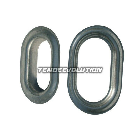 10 occhielli ovali in metallo aluzinc antiruggine per copertura di tettoie, pareti gazebo dimensione 42 x 22
