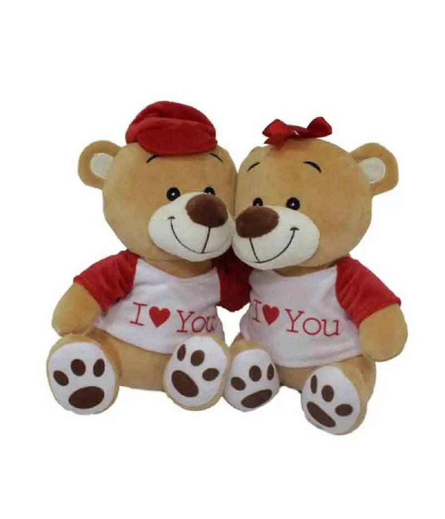 Coppia Orsi Orsetti In Peluche Con Maglia "i Love You" 25cm San Valentino 69413         