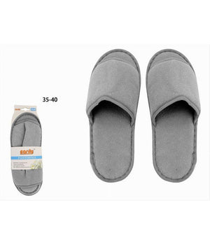 Coppia Pantofole Ciabatte Bagno Tessuto Grigio Taglia 35-40 Stanza Hotel 79677         