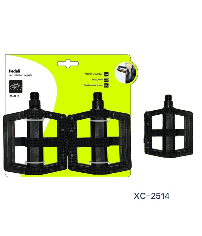 Coppia Pedali Per Bicicletta Con Riflettori Laterali Attacco Universale Xc-2514         