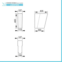 Coppia piedini per lavatoio Messico 75x61 cm in ceramica con H 40 cm