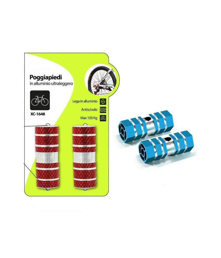 Coppia Poggiapiedi In Alliminio Leggero Antiscivolo Per Bici Bicicletta Xc-1648         