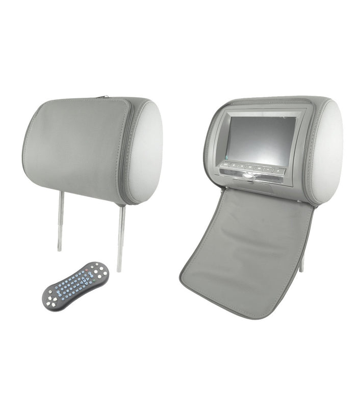 Trade Shop - Coppia Poggiatesta Auto Monitor Lcd 7 Pollici Dvd Usb Sd Card Con Patta -