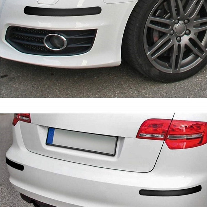 Trade Shop - Coppia Protezioni Per Paraurti Spoiler Antiurto 52x510mm Gomma Nero Adesivo Auto -