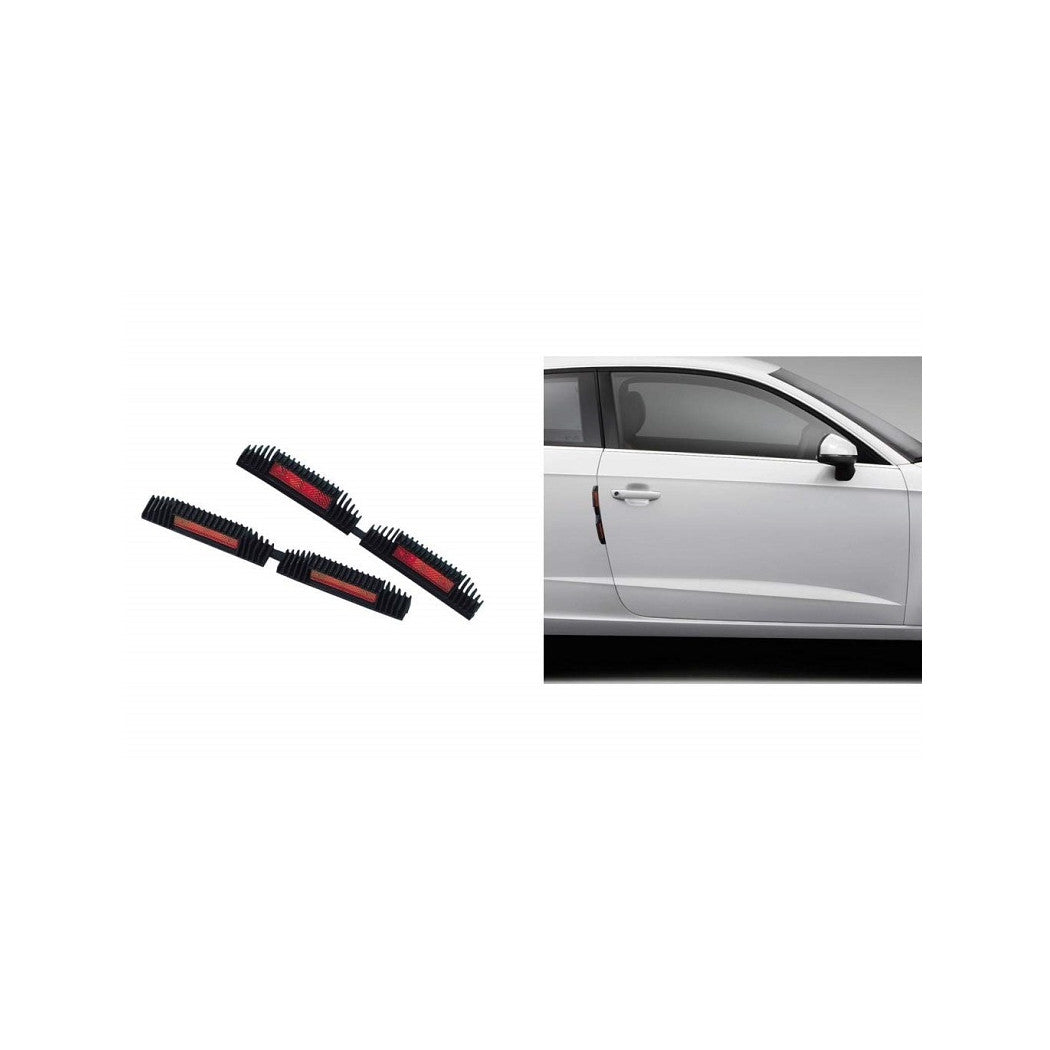 Trade Shop - Coppia Protezioni Portiera Auto Con Catarifrangenti 21cm Salva Porte Paracolpi Esterno -