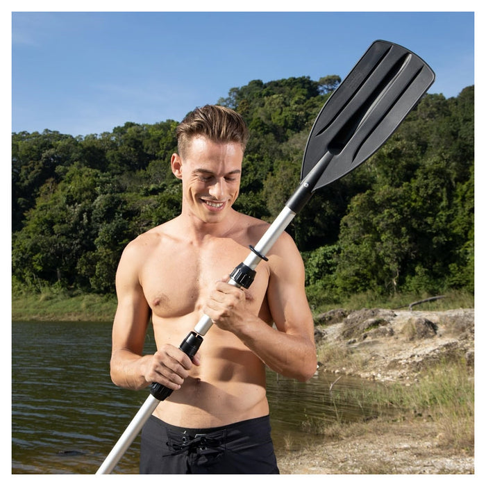 Trade Shop - Coppia Remi Pagaia Asta In Alluminio Raccordi Pale Per Gommone Da 145/218 Cm 62064 -